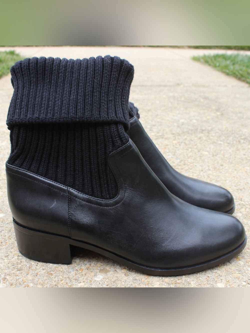 Michael Michael Kors Women's April Leather Knit Model Boots 10M